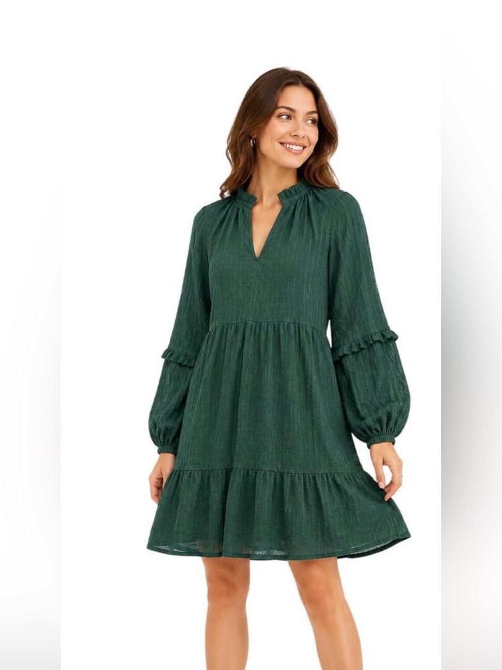 Anthropologie Mare Mare hunter Green V-Neck Dress sz M